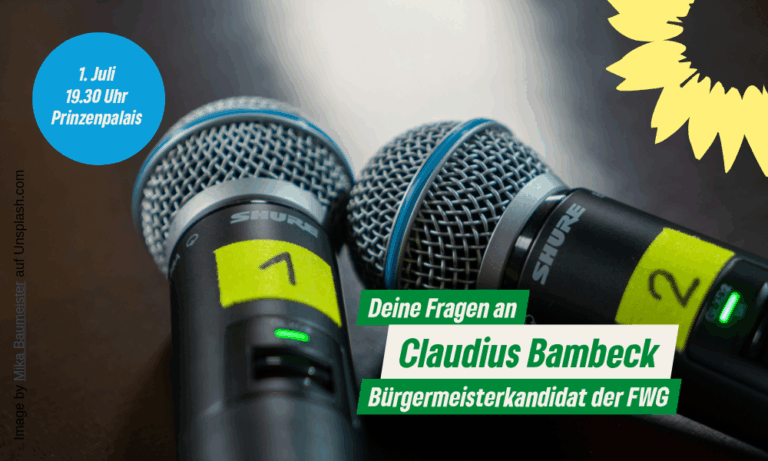 Einladung zur Diskussion mit dem Bürgermeisterkandidaten Claudius Bambeck
